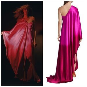 Alejandra Alonso Rojas Women's One-Shoulder Silk Bustier Dress Size 6